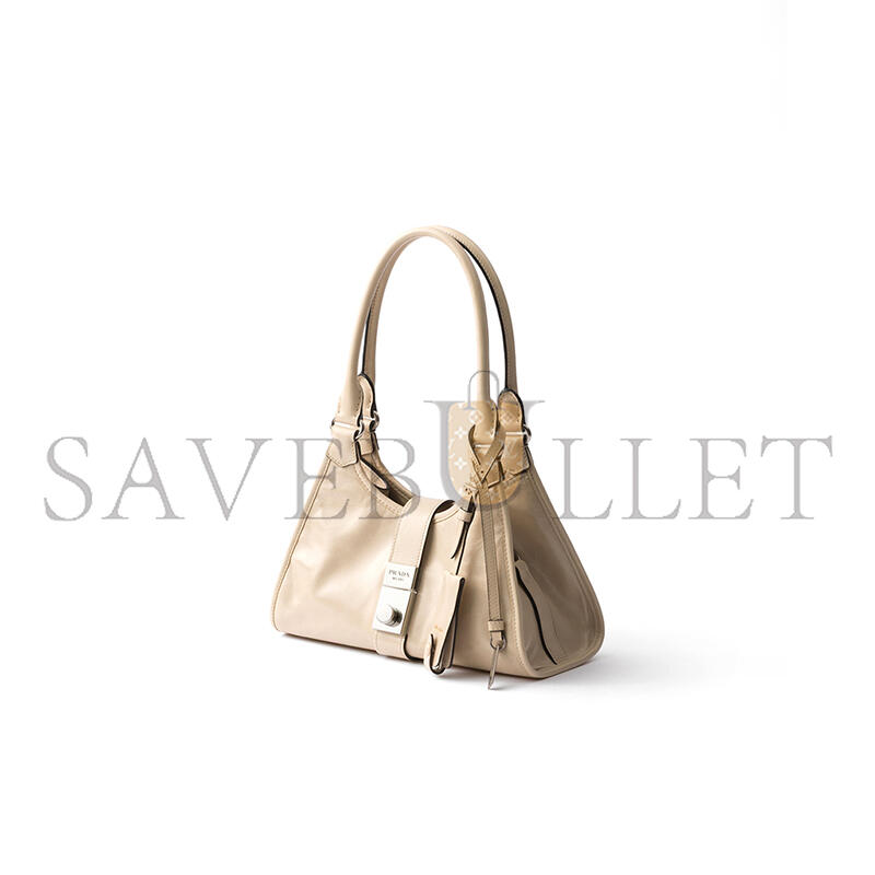 Pra*a small push-button leather handbag 1bg580 (26*18*12cm)